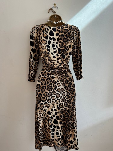 Beautiful Joseph Ribkoff Animal Print Wrap Dress Size 12 - Picture 7 of 8