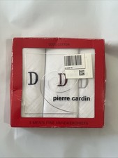 Pierre Cardin Men  s Handkerchiefs 100 Cotton Set of 3 Boxed New