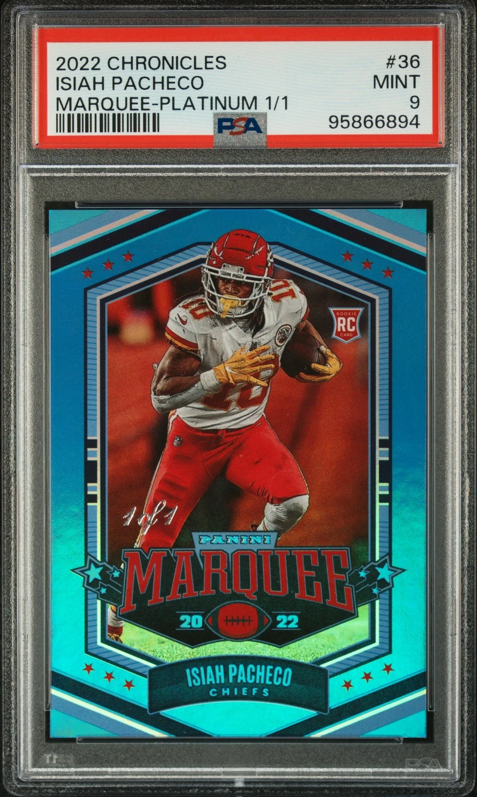 Isiah Pacheco Panini Chronicles Marquee #36 Platinum 1/1