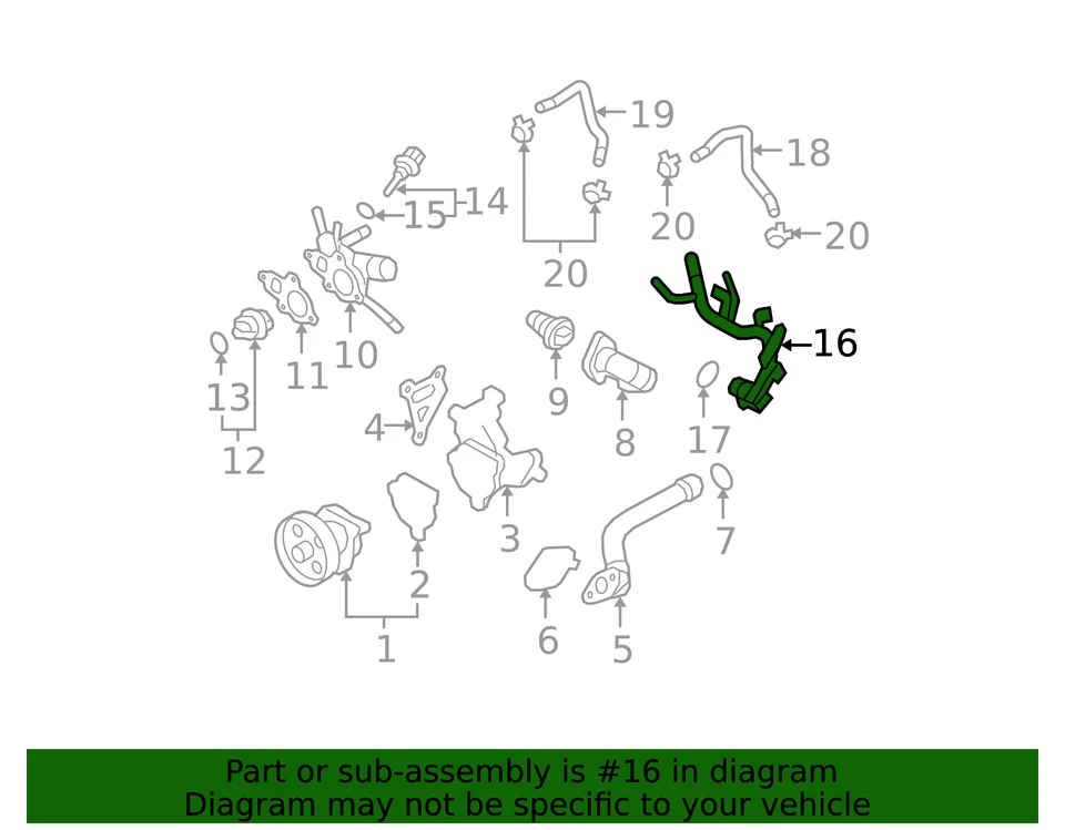 Tubulação de água genuína Nissan 21022-ET80A - Imagem 2 de 2