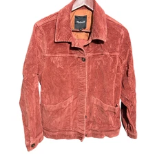 Madewell Chore Coat Womens Medium Corduroy Swing Burnished Mahogany Red 