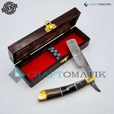 Rasiermesser | Damaszener Stahl | Geschenk Set | Hochwertig | Barber Razor DBR34