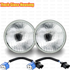 7 Inch Led Glass Headlight Round Original Classic Look Conversion Chrome New 2x