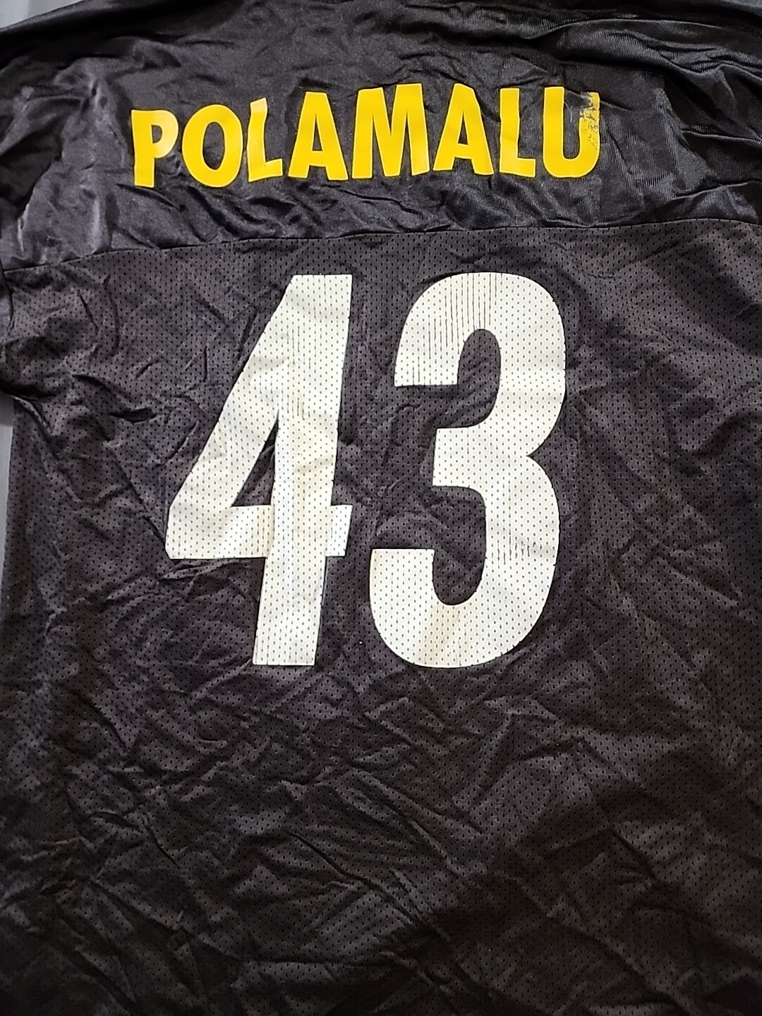 Pittsburgh Steelers Troy Polamalu Reebok Jersey Mens L Black NFL Team Apparel thumbnail 8