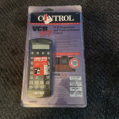 Vintage Black Jasco Universal TV Remote Control 1 Device VCR New Open Package