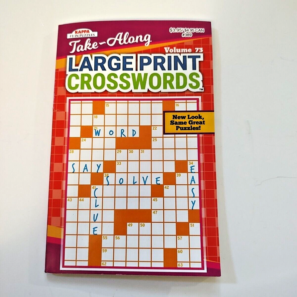 Kappa Take Along Volume 73 Large Print Crosswords Puzzle Book for