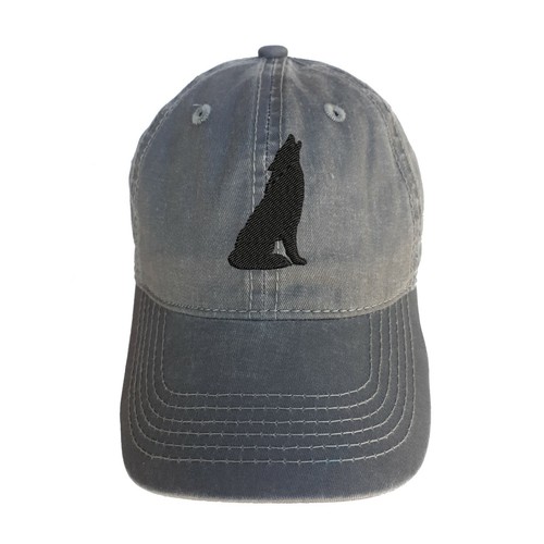 Wolf Silhouette Embroidered Baseball 
