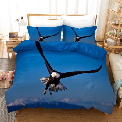 3D Adler Tier Himmelblau Quilt Cover Set Bettwäsche Sets Kissenbezüge