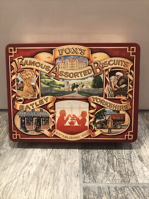 Fox s Assorted Biscuits Barley Yorkshire England Empty Storage Container Tin UK