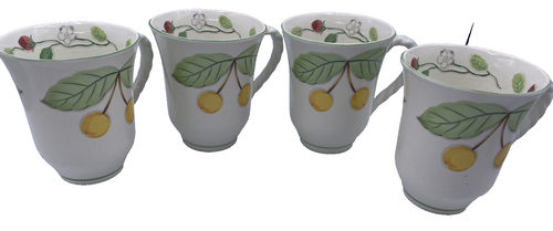 Mikasa Country Charm Cherry Grove Mugs Set Of 4 CM002 Mylasia EUC - Picture 2 of 6