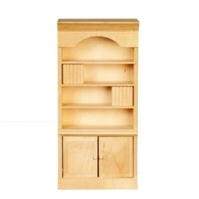 MINIATURE DOLLHOUSE 1:12 SCALE BOOKSHELF W/BOOKS - UNFINISHED - T4652