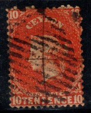 Ceylan 1863 Mi. 39 Oblitéré 80% 10 p, Reine Victoria