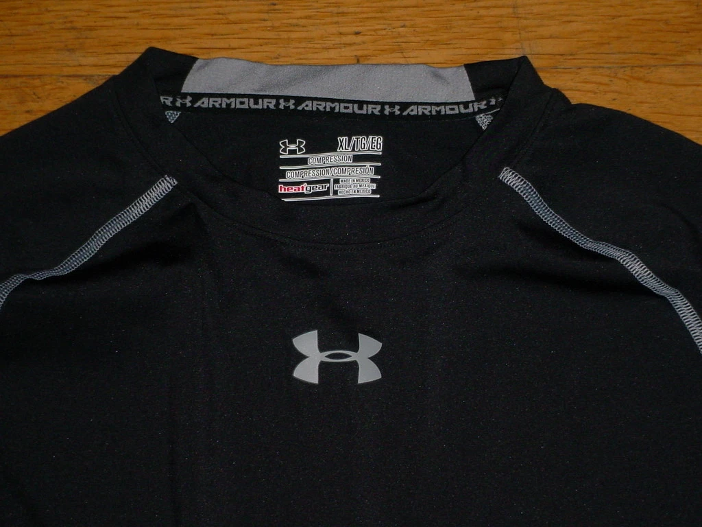 NW Under Armour HeatGear Armour Compression Long Sleeve Shirt Black/steel  Men XL