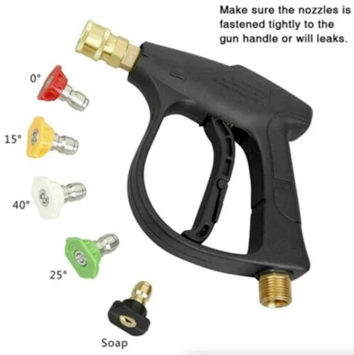 1/4" High Pressure Washer Gun 4000 PSI Car Wash Foam Spray Short Wand w/ Nozzle - Picture 11 of 13