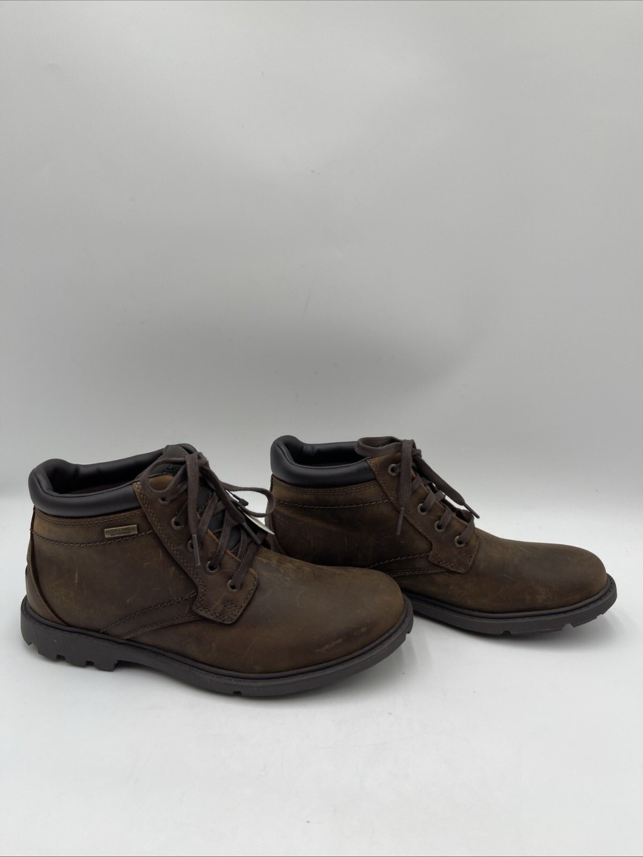 Rockport Men's Storm Surge Water Proof Plain Toe Boots Brown Size
