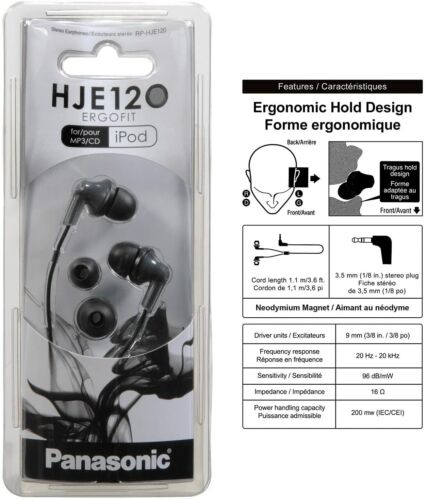 PANASONIC ErgoFit In-Ear Earbud Earbuds HJE120-TCM125 MANY COLORS NEW - Picture 5 of 13
