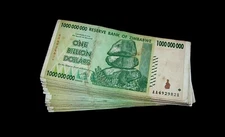 25 x Zimbabwe 1 Billion Dollar banknotes-1/4 currency bundle