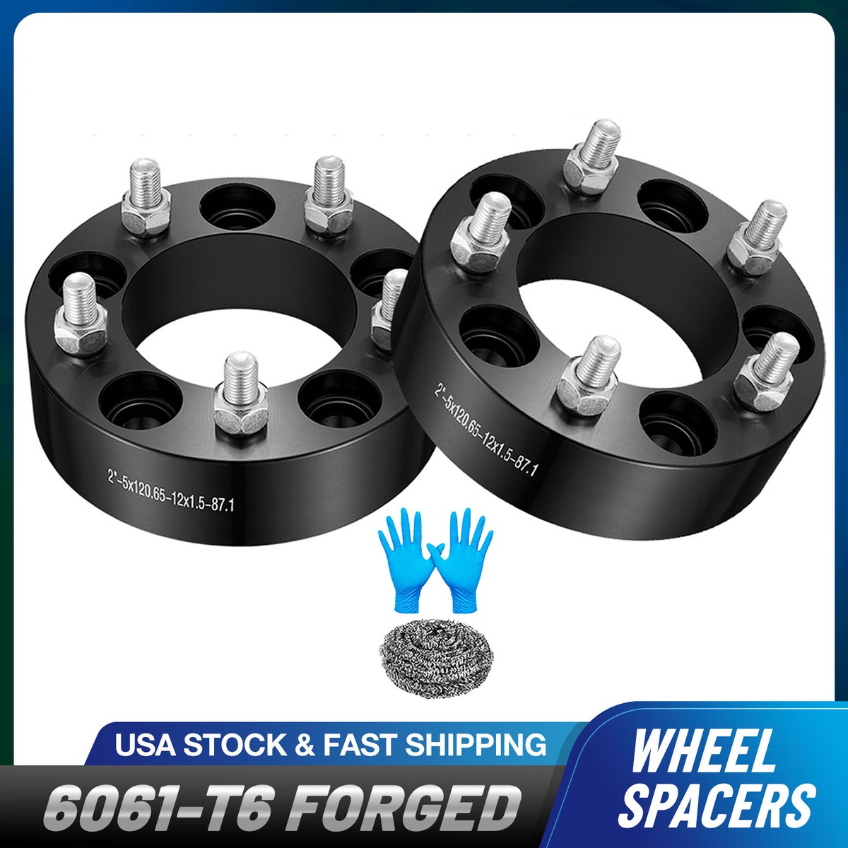 2) 2 5x4.75 Wheel spacers M12x1.5 Fits Chevy S10 Camaro Corvette GMC Sonoma