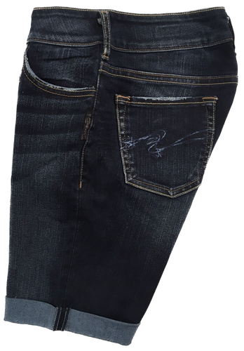 Silberne Jeans Schnalle mittlerer Rise Suki dunkel Denim Stretch Jeans Cutoff Shorts 28 x 9 - Bild 4 von 5