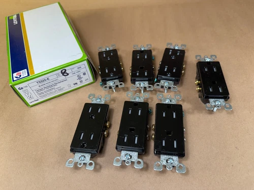 15pcs Leviton T5325-E 15 Amp 125V Decora Duplex Receptacle Tamper Resistant 125V