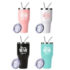 Best Mom Ever Gift 40 oz Stainless Steel Insulated Tumbler for Mom w/Straw & Lid