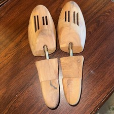 Wooden Shoe Trees Mens Cedar Size M Stretcher Shapers 8W-10M Vintage