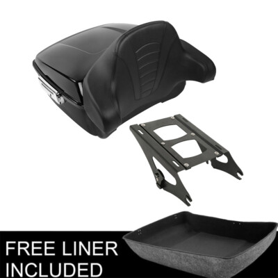 Black King Pack Trunk Pad Mount Rack Fit For Harley Tour Pak Road Glide 14-up
