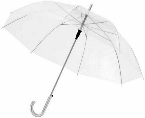 2x Ombrello sposa trasparente maniglia bianca bianco automatico umbrella pioggia - Immagine 2 di 4