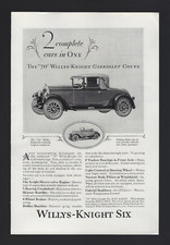 1927 Willys Knight Six Cabriolet Coupe 2 Complete Cars In 1 Automobile Print Ad 1927 Willys Knight Six Cabriolet Coupe 2 Complete Cars In 1 Automobile Print Ad