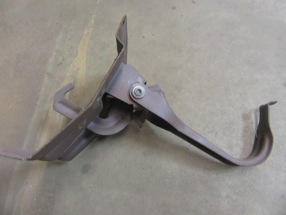1963 Chevrolet Impala Belair front hood latch release lever mount bracket - Image 3 of 4