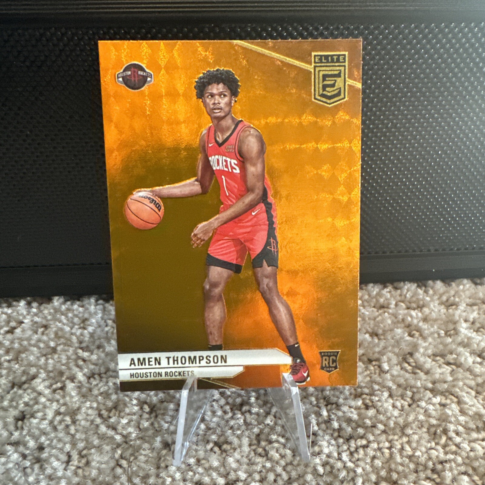 2023-24 Panini Donruss Elite Amen Thompson Rookie RC Orange #246 Rockets