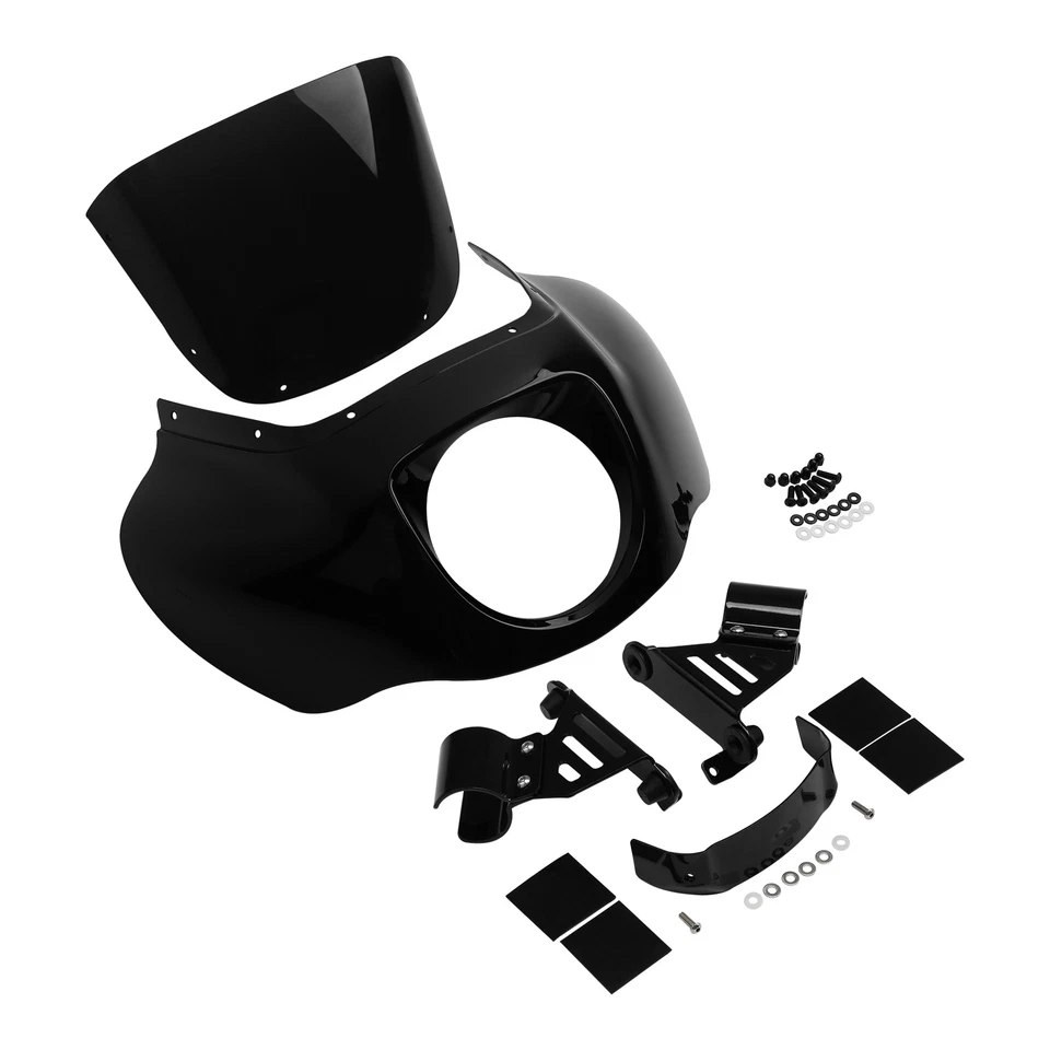 Headlight Fairing Windshield & Bracket Fit For Harley Softail Street Bob 2018-Up — 第 3/4 张图片