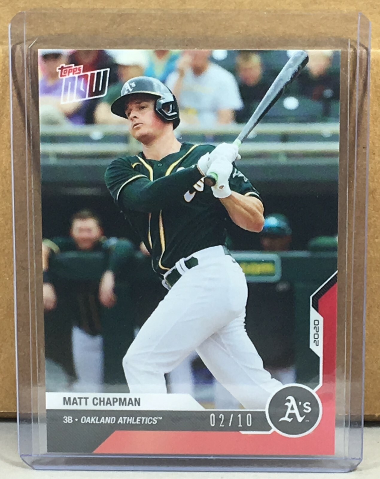 2020 Topps Now Road Opening Day Matt Chapman A's Red Parallel 8/10