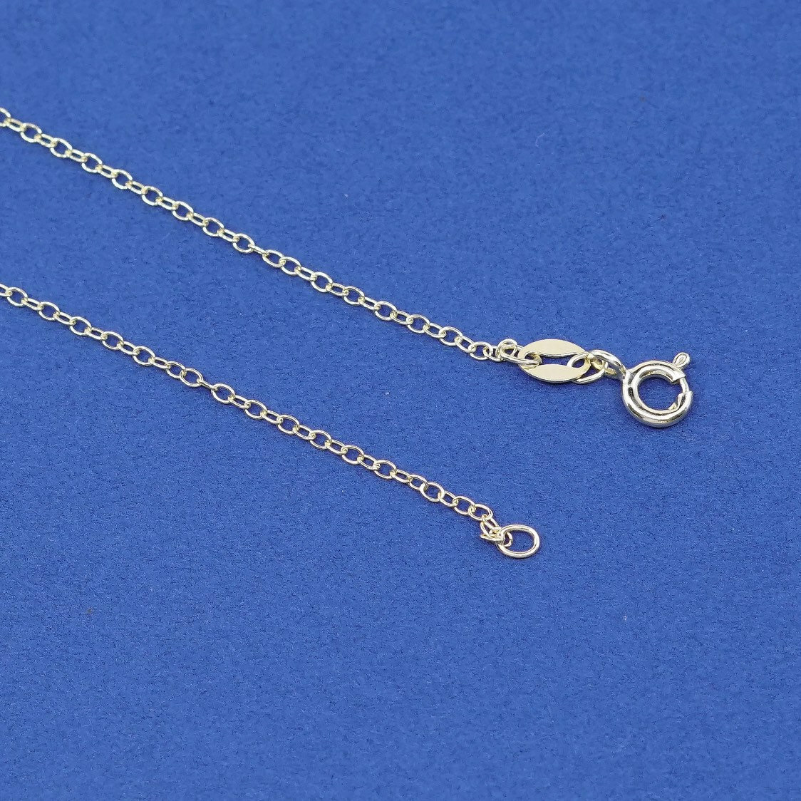 18", 1mm, vtg JCM Sterling silver handmade necklace, gold 925 circle