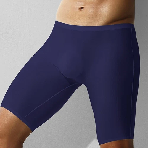 Mens Ice-Silk Underwear Long Leg Boxer Briefs Trunk Sport Shorts Breathable UK - Picture 31 of 38
