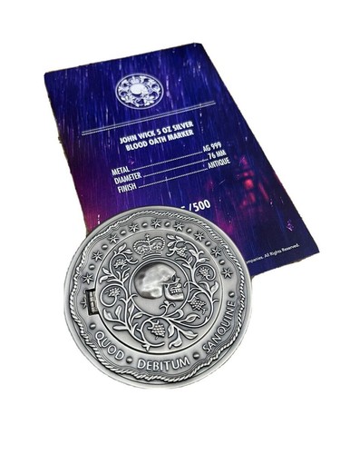John Wick® 5 oz .999 Fine Silver Blood Oath Marker (Box & Numbered COA) Sealed