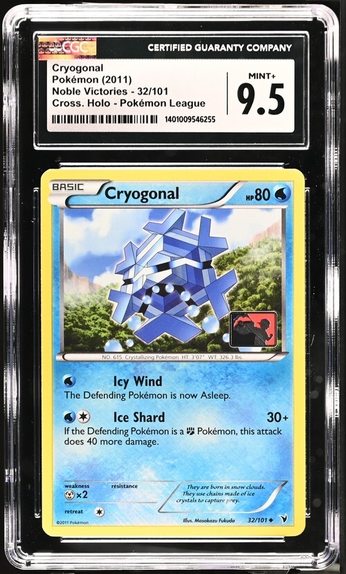 Cryogonal Pokemon (2011) Noble Victories #32/101 Crosshatch Holo League CGC 9.5