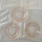 Pink Depression Era glass bowls  Set of 3 Floral Pattern Round Glossy Finish