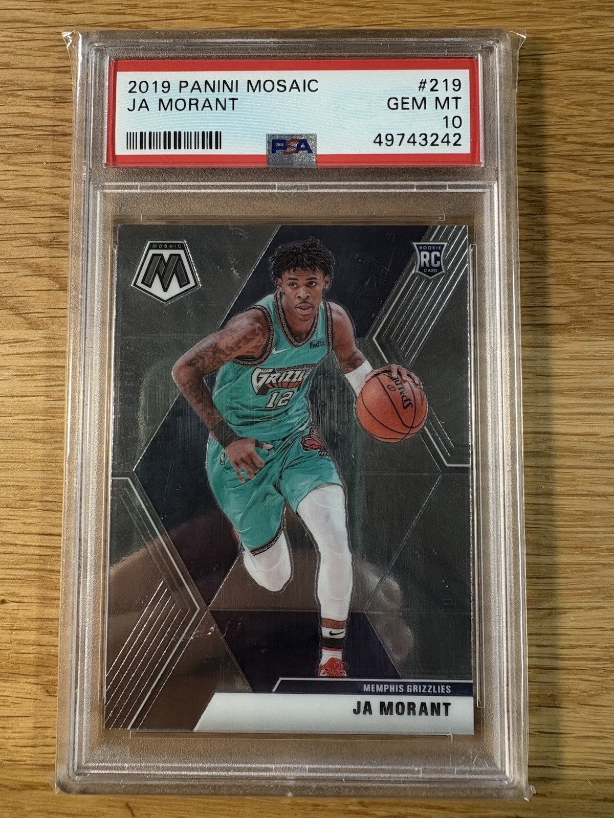 Ja Morant 2019 Mosaic Memphis Grizzlies Rookie PSA 10 Gem Mint