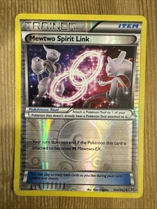 Mewtwo Spirit Link 144/162 Reverse Holo XY Breakthrough Pokemon Card DMG/INK