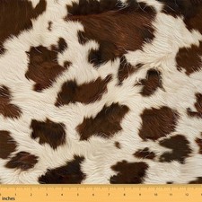 Feelyou Kids Cow Fur Printed Fabric by The Yard Cowhide 2 Yards, Multi405