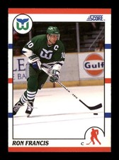  1990 Ron Francis 70 Whalers 10 Score Hockey Sports Trading Card CC TC
