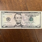 Fancy Serials Numbers “Trinary” 444444s $5 2021 QD(54444424)B — photo 1