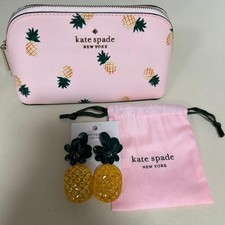 kate spade Pineapple pattern pouch & earrings set