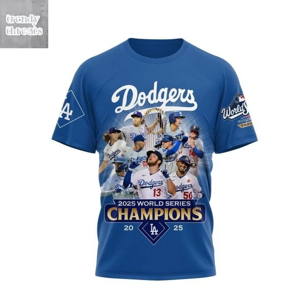 LA Dodgers 2025 World Series Champions 3D Shirt