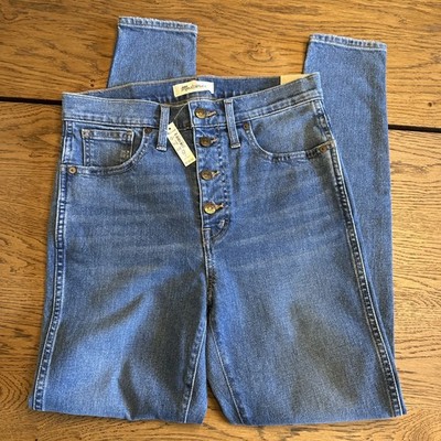 MADEWELL 10'' High-Rise Skinny Jeans  Button-Front TENCEL Denim Ed MA981 Sz 29