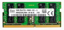 SK Hynix 16GB DDR4 SODIMM Laptop RAM 2666 MHz PC4-21300 260pin HMA82GS6CJR8N-VK