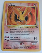 Moltres Pokemon Card Holo WOTC 12/62 Fossil Set Rare Vintage 1999 Original HP