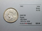 Silver 1942 India-British  Rupee    KM#556   AU+    SN8065 — photo 3