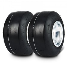 Go Kart Tires and Rims, 10x4.5-5" Go Kart Wheels, 2-Pack Front Wheels, Alumi...